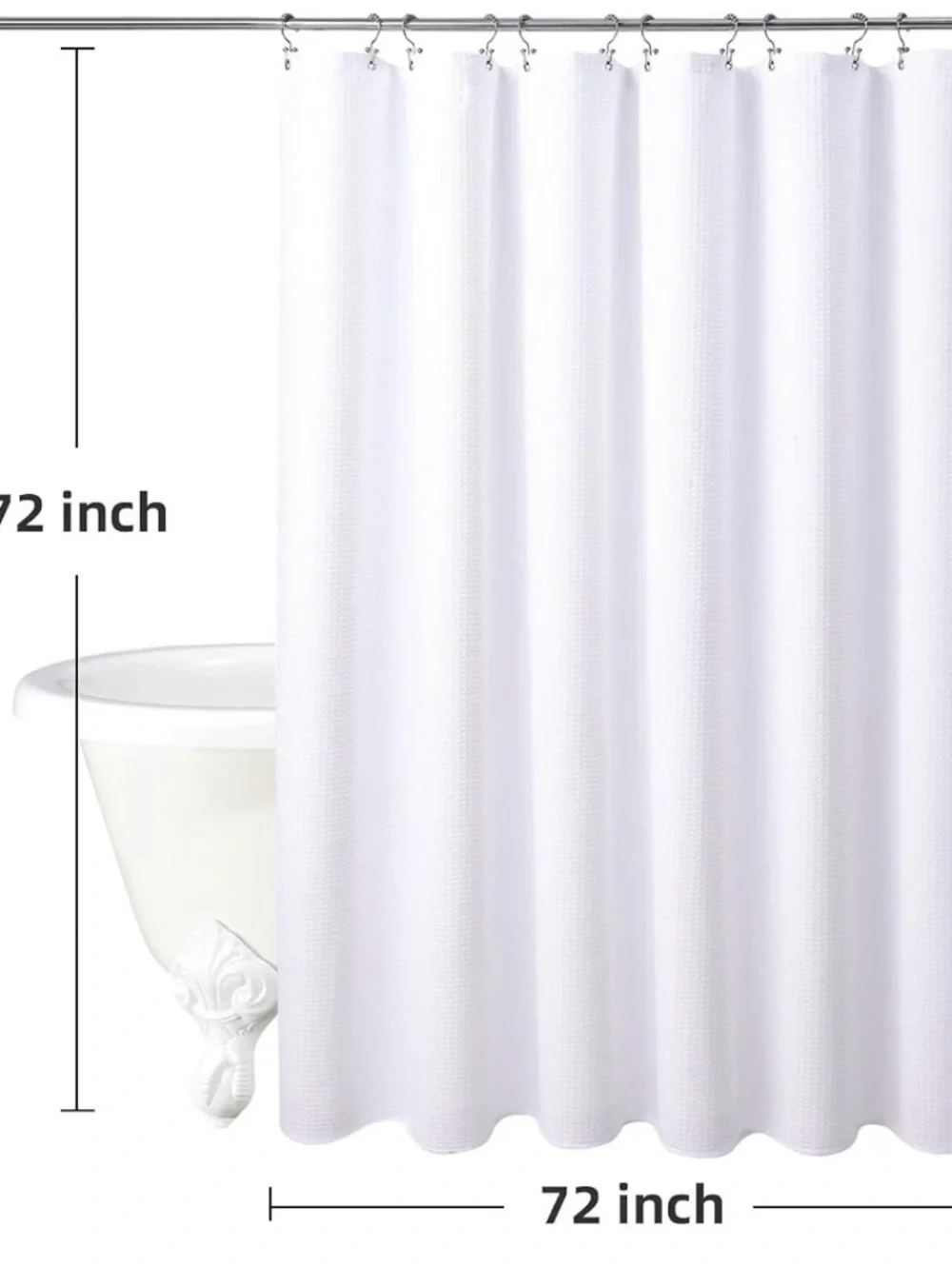 LaCyan Waterproof Waffle Shower Curtain, 258GSM Heavy Duty 3 Piece Set
